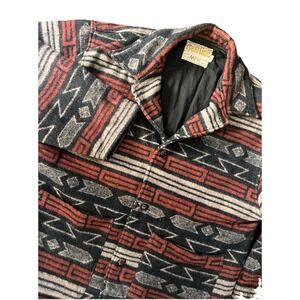 Vtg Jacket Small Wool Barn Coat 90s Aztec Southwest Tribal Chore Ranch Oversized
